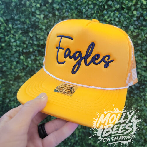 Eagles - Embroidered Checkered Trucker Hat Thumbnail