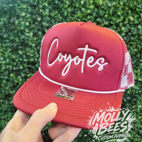 Coyotes - Embroidered Checkered Trucker Hat Thumbnail
