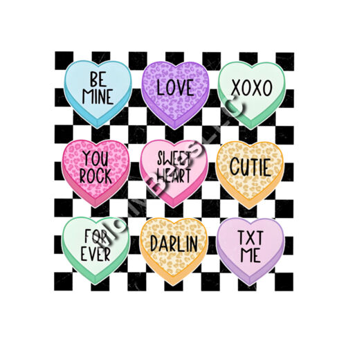 Valetnines Day Checkered Candy Hearts Thumbnail