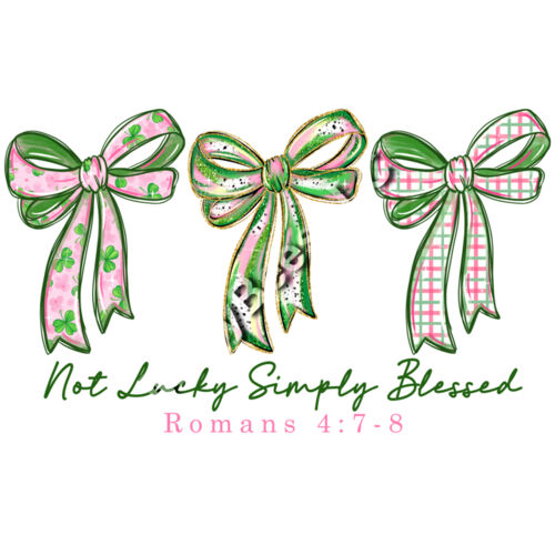 not lucky simply blessed pink and green Thumbnail
